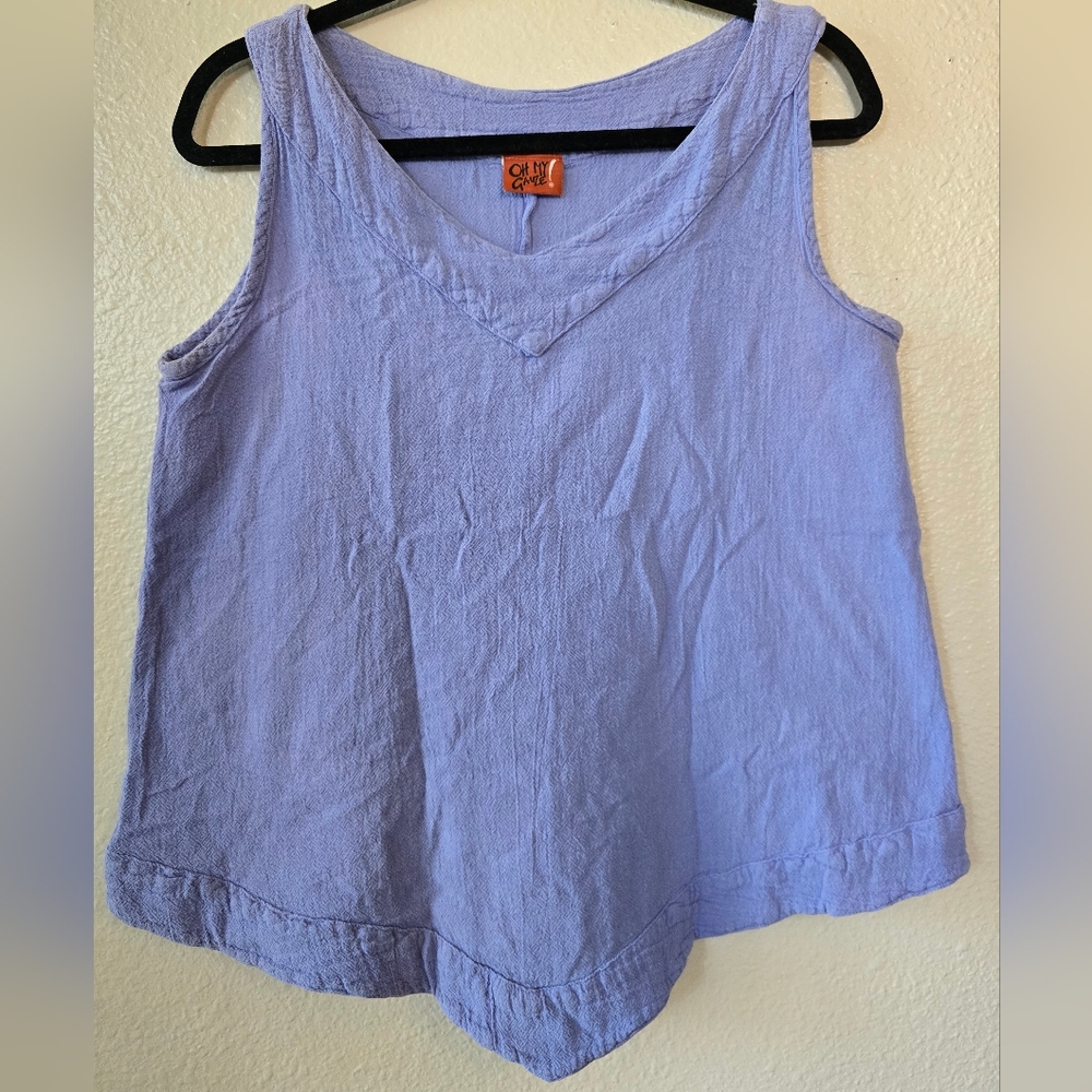 Oh My Gauze! Periwinkle Sleeveless Tank